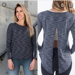 ZYIA charcoal split back shirt SMALL